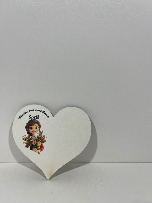 Blank pentru martisor inima Pentru cea mai buna Sora  v177-46