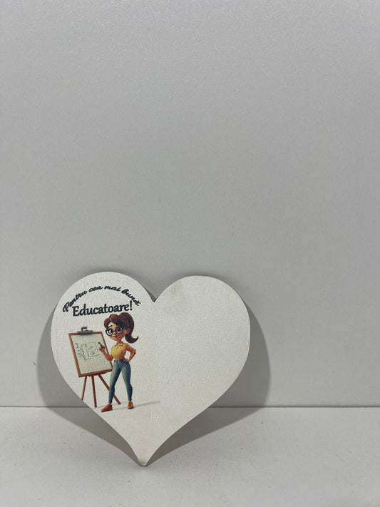 Blank pentru martisor inima Pentru cea mai buna Educatoare v177-42