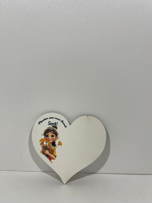 Blank pentru martisor inima Pentru cea mai buna sora v177-22