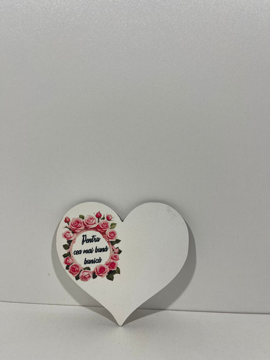 Blank pentru martisor inima Pentru cea mai buna Bunica  v177-18