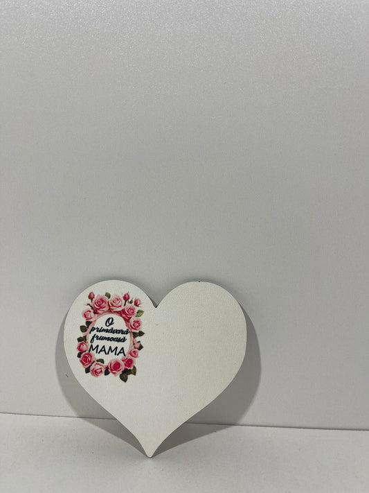 Blank pentru martisor inima  O primavara frumoasa Mama v177-14