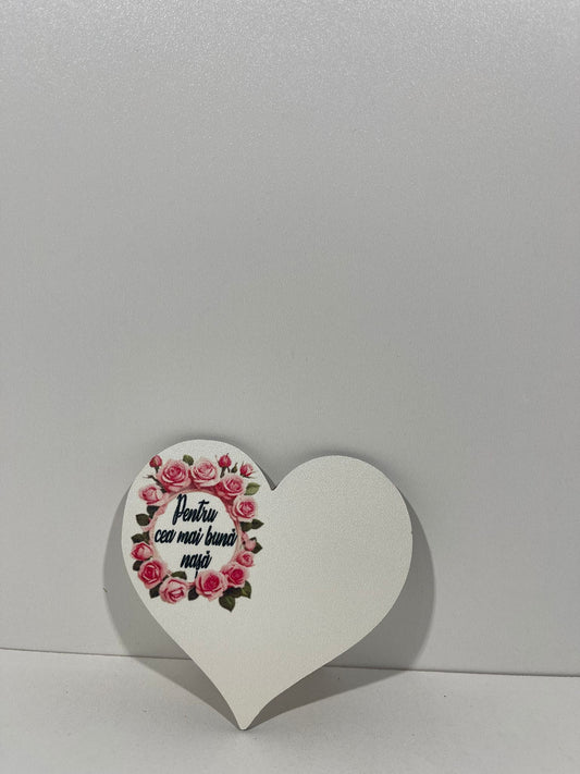 Blank pentru martisor inima Pentru cea mai buna nasa   v177-8