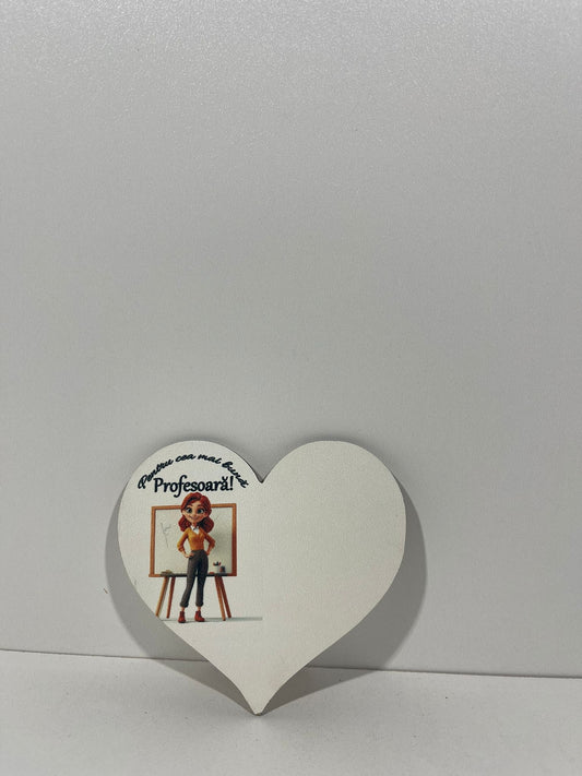 Blank pentru martisor inima  Pentru cea mai buna profesoara   v177-6