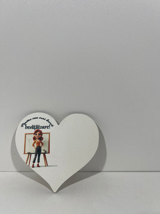 Blank pentru martisor inima Pentru cea mai buna Invatatoare v177-44