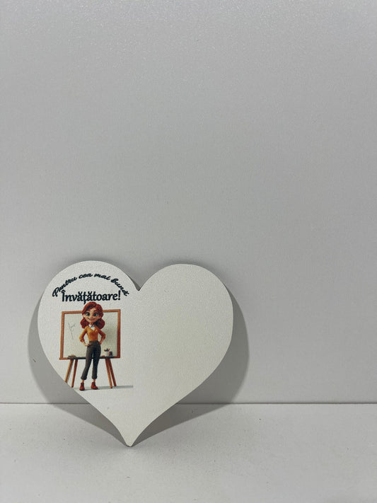 Blank pentru martisor inima Pentru cea mai buna invatatoare  v177-39