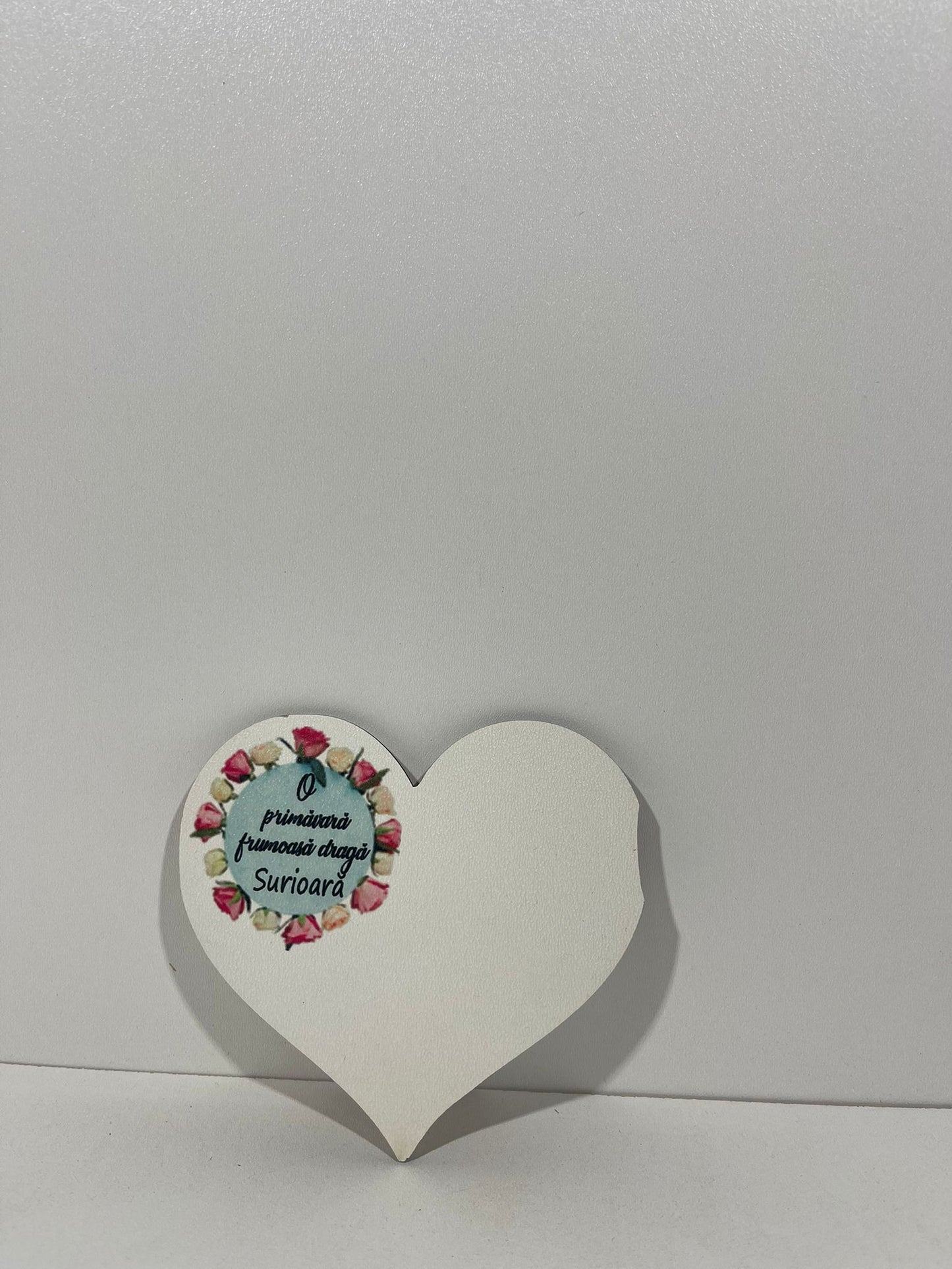Blank pentru martisor inima  O primavara frumoasa draga Surioara  v177-15